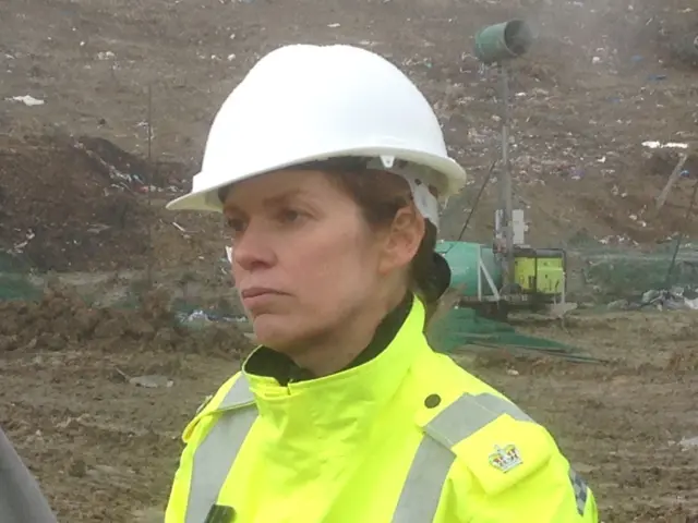 Det Supt Katie Elliott at Milton landfill site