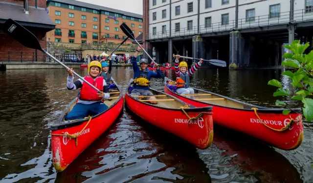 Children in boats