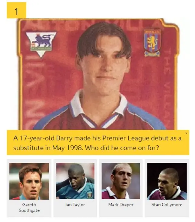 Gareth Barry BBC Sport quiz