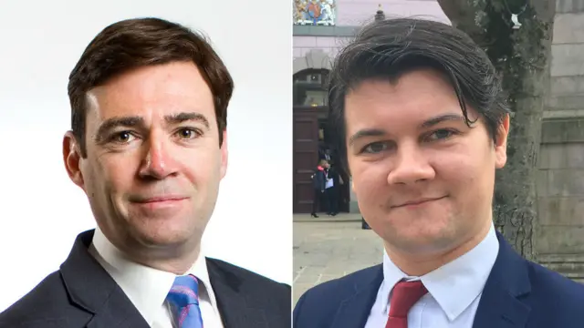 Andy Burnham, Sam Mezec. Pics: Labour Party/BBC