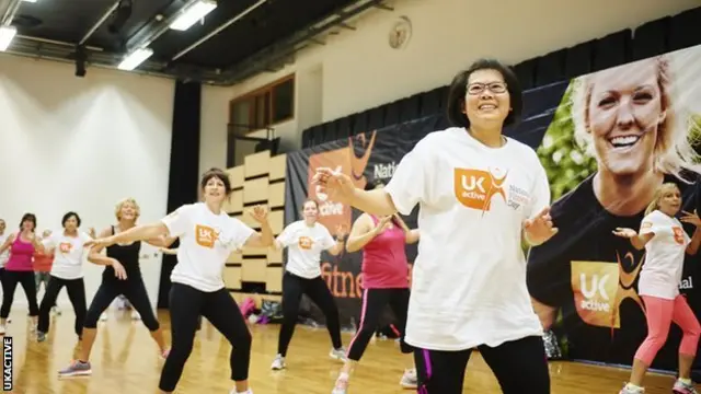 People taking part in a National Fitness Day activity