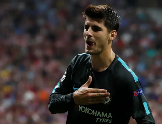 Alvaro Morata celebrates