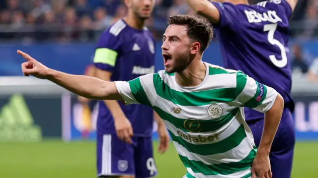 Patrick Roberts celebrates