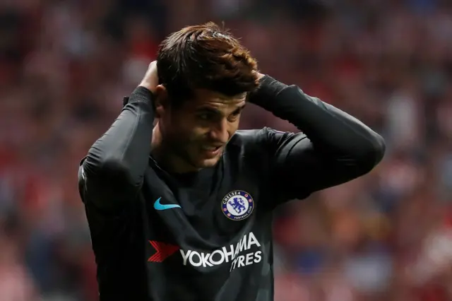 Alvaro Morata reacts