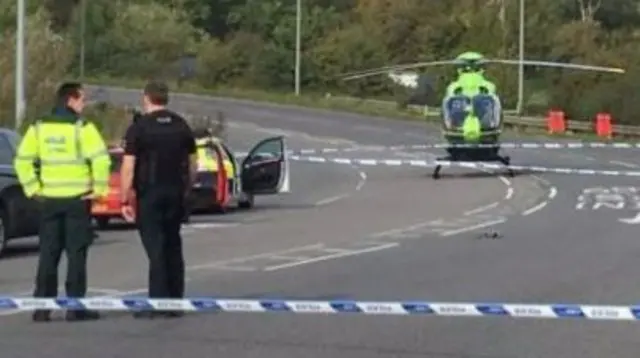 Air ambulance on the Portbury Hundred