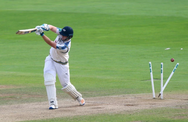 Alex Lees bowled