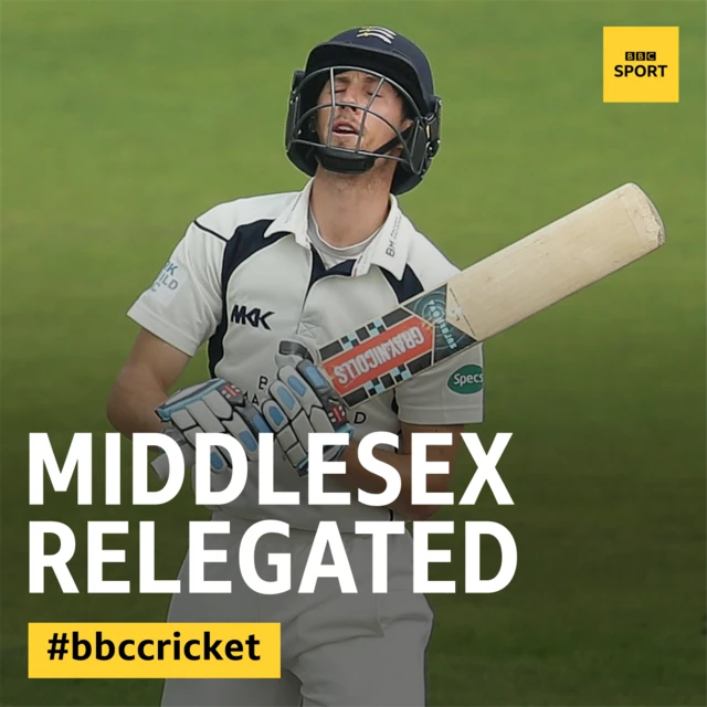 Middlesex relegated