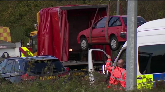 Car on a crane