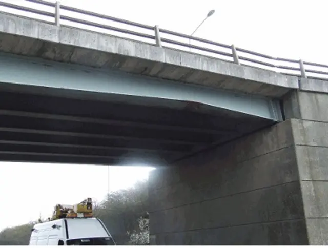 The damaged beam of one bridge