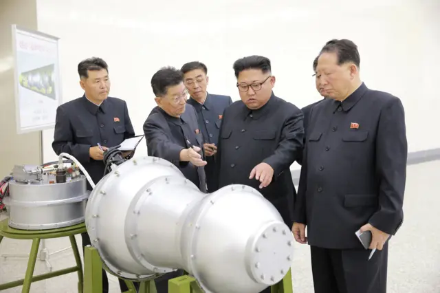 Kim Jong-un and a suspected hydrogen bomb