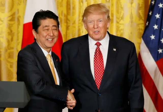 Trump and Abe in Feb 2017