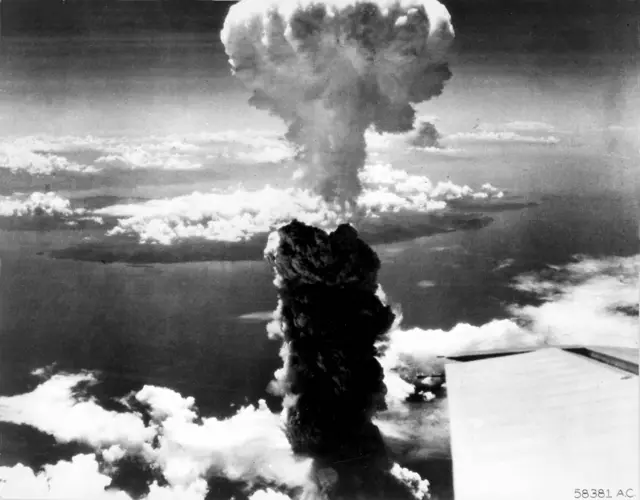 Atomic bomb explosion over Nagasaki