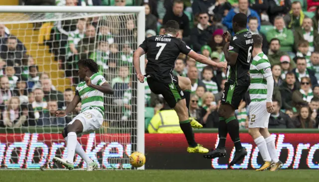 John McGinn fires Hibs' equaliser against Celtic