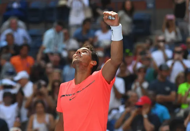 Rafael Nadal of Spain celebrates