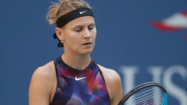 Lucie Safarova looks dejected