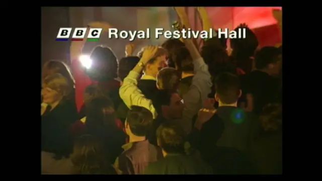 Labour crowds celebrate on the South Bank as they hear Michael Portillo has been ousted