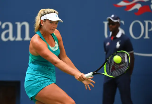 CoCo Vandeweghe hits a backhand