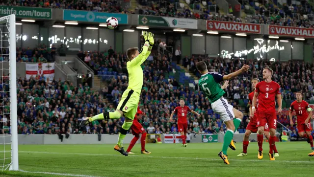 Jonny Evans scores for Northern Ireland