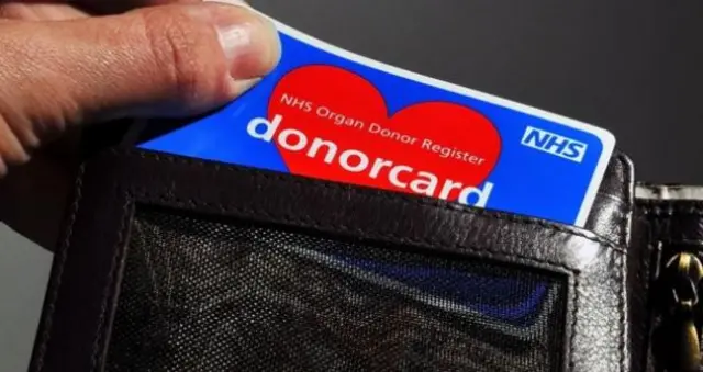 Organ donor card