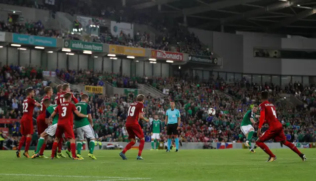 Chris Brunt scores for Northern Ireland