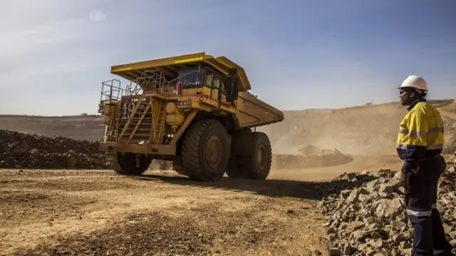 excavator in mining site