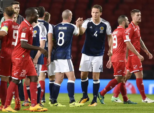 Christophe Berra and Scott Brown at full time