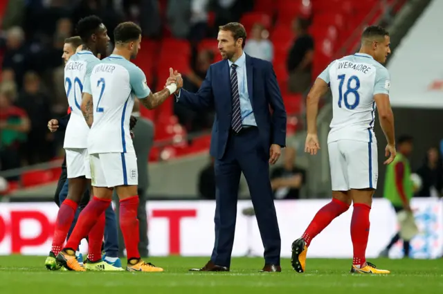 England players celebrate