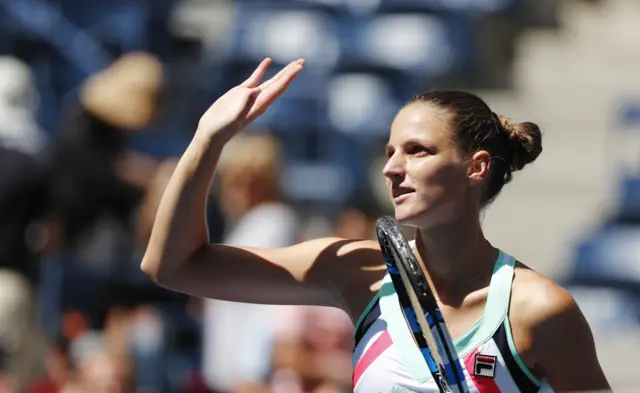 Karolina Pliskova of the Czech Republic celebrates