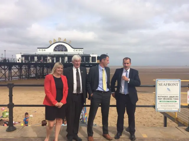 Minister for Coastal Communities Jake Berry at Cleethorpes Pier