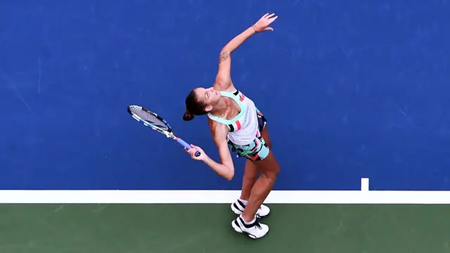 Karolina Pliskova serves