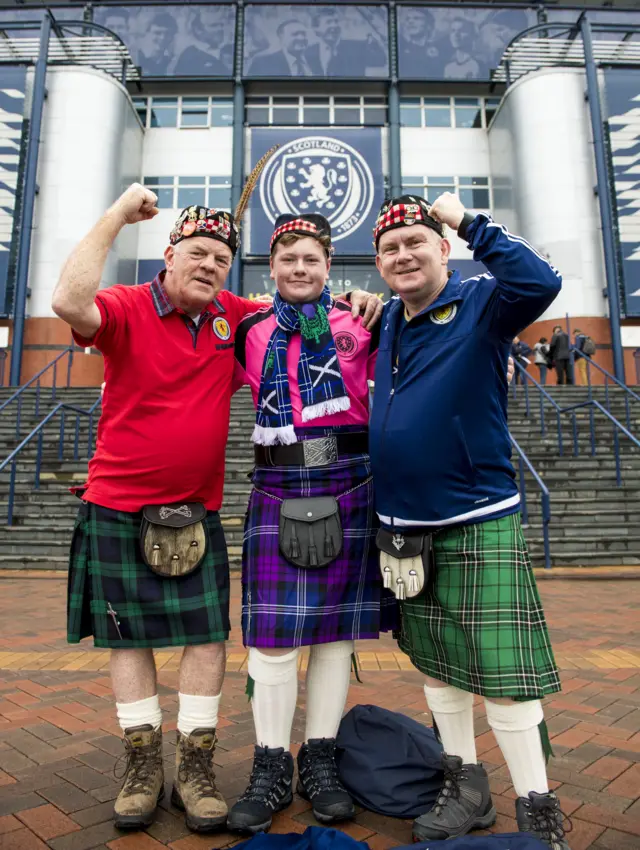 Scotland fans outside Hampden