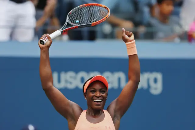 Sloane Stephens celebrates