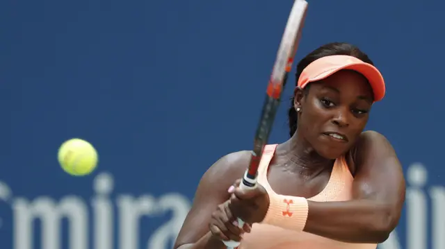 Sloane Stephens hits a backhand