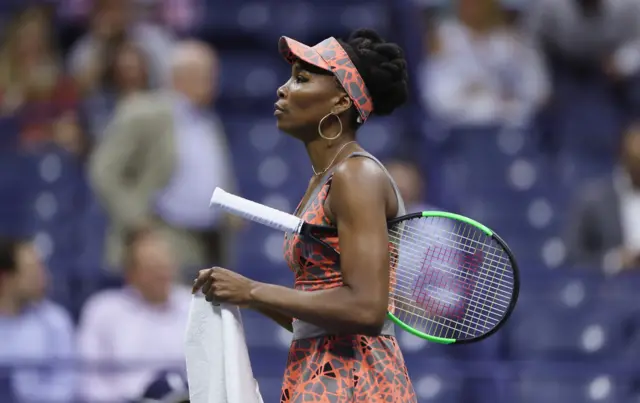 Venus Williams of the United States looks on