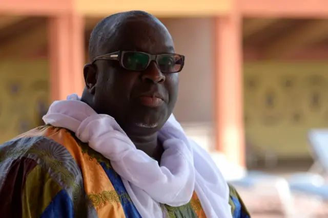 Papa Massata Diack, son of former president of the International Association of Athletics Federations (IAAF) Lamine Diack, speaks during an interview with AFP on March 6, 2017 in Dakar