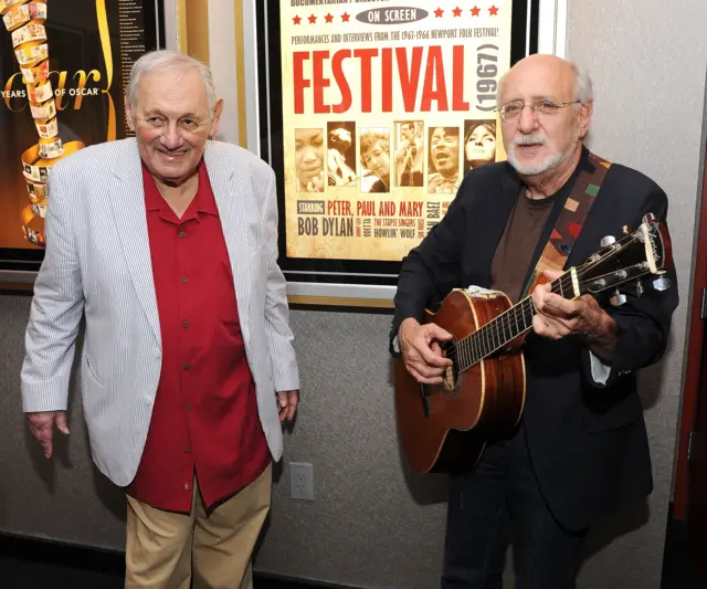 Murray Lerner with musician Peter Yarrow in 2011 in New York City