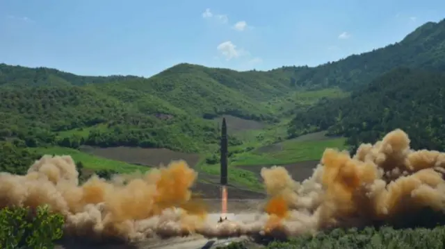 allegedly shows the North Korean inter-continental ballistic rocket