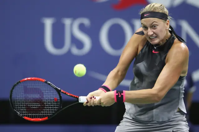 Petra Kvitova of Czech Republic returns