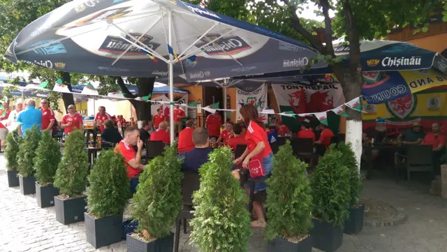 Wales fans in Chisinau