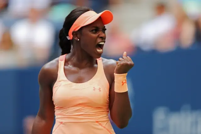 Sloane Stephens of the United States celebrates