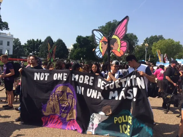 Protesters outside the White House.