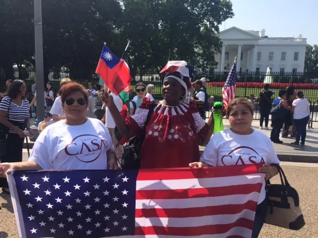 Protesters outside the White House.