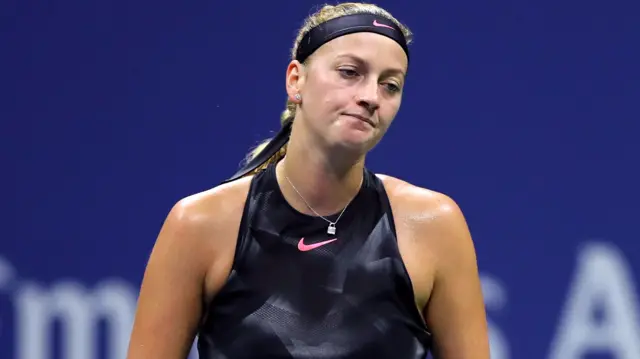 Petra Kvitova of Czech Republic reacts