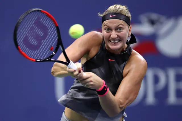 Petra Kvitova of Czech Republic returns