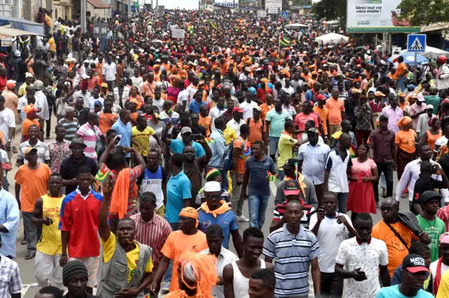 Protestors in Togo