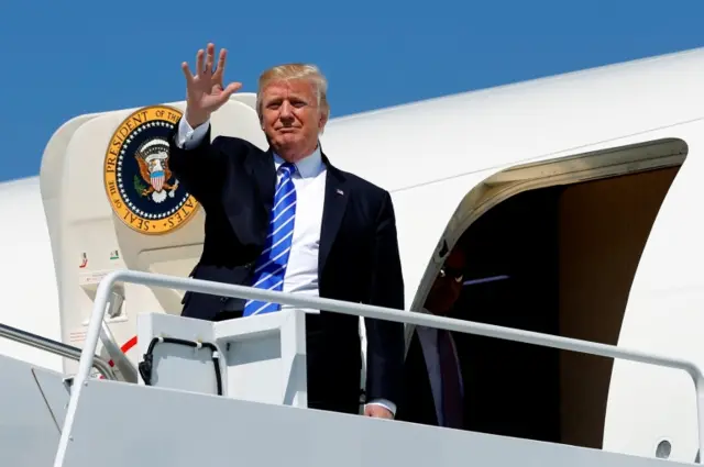 US President Donald Trump in North Dakota