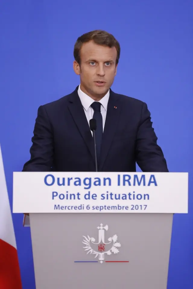 French President Emmanuel Macron speaks in Paris