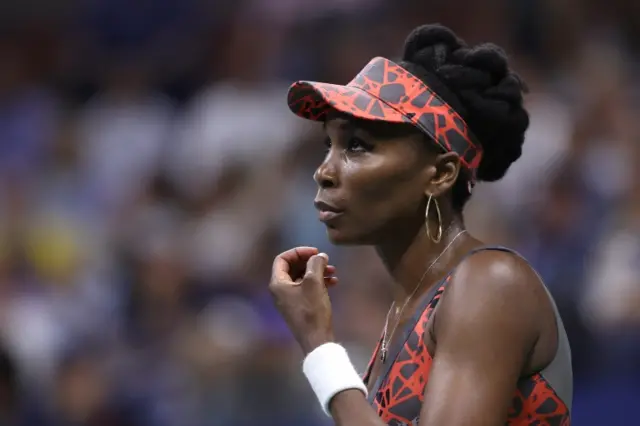 Venus Williams of the United States looks on