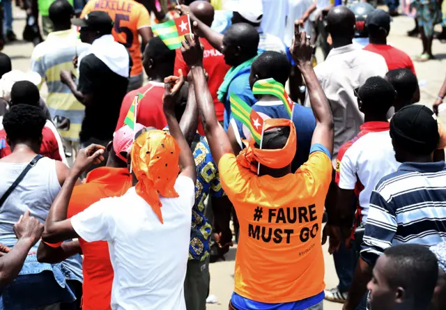 Protestors in Togo