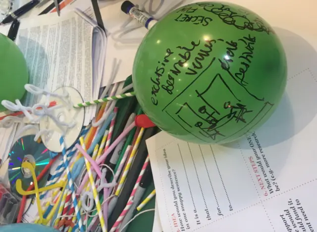 A balloon with drawing on it